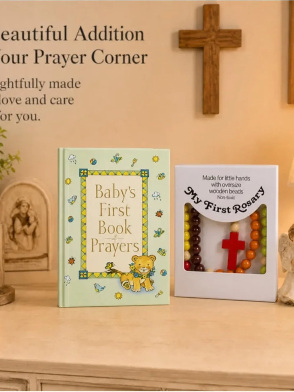 My 1st Rosary My 1st Bible Multi-Color Wooden Bead Kids Rosary Religious NIB